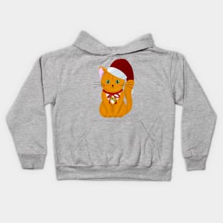 Christmas Kitten Kids Hoodie